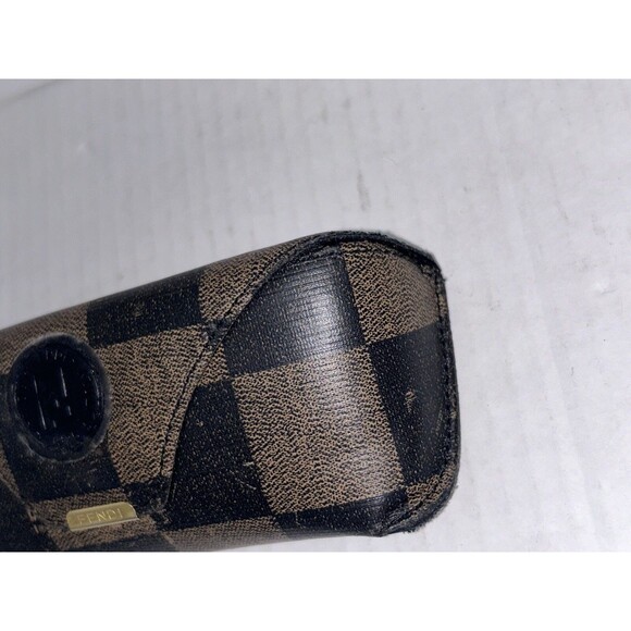 Vintage FENDI Italy Brown Classic Checkered Sunglass CASE ONLY - Picture 3 of 16
